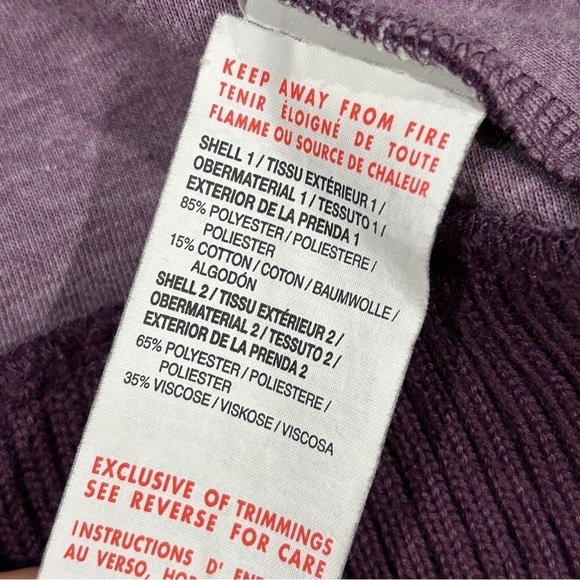 Puma woman’s purple pinstripe zip up high neck track style jacket size XS - Picture 6 of 10